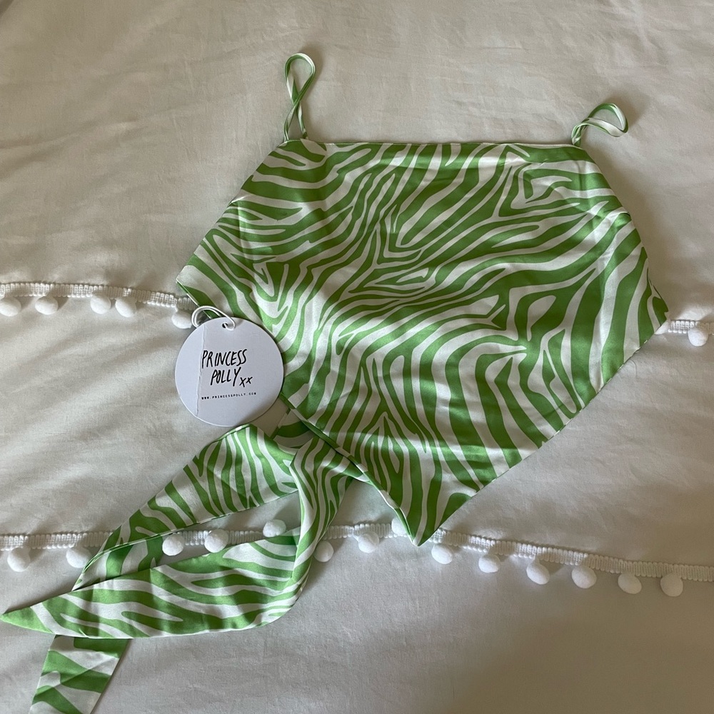 NWT zebra stripe princess polly tie top!